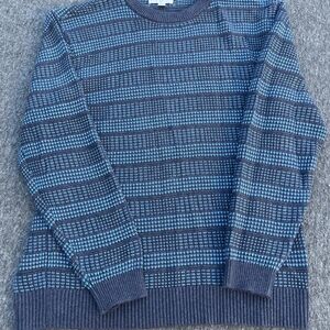 Goodfellow & Co Blue Patterned Crewneck Sweater